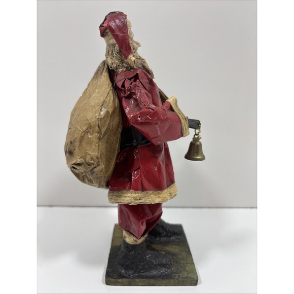 Vintage Folk‎ Art Paper Mache Santa Claus Christmas 9 Inches Tall - Picture 2 of 5
